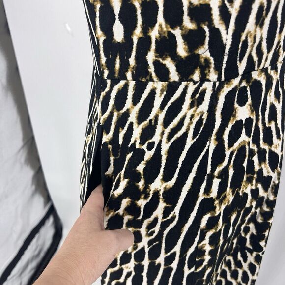 Vince Camuto Animal Zebra Print Sheath Dress Size 12 Career Cotton Spandex Blend - Picture 9 of 9